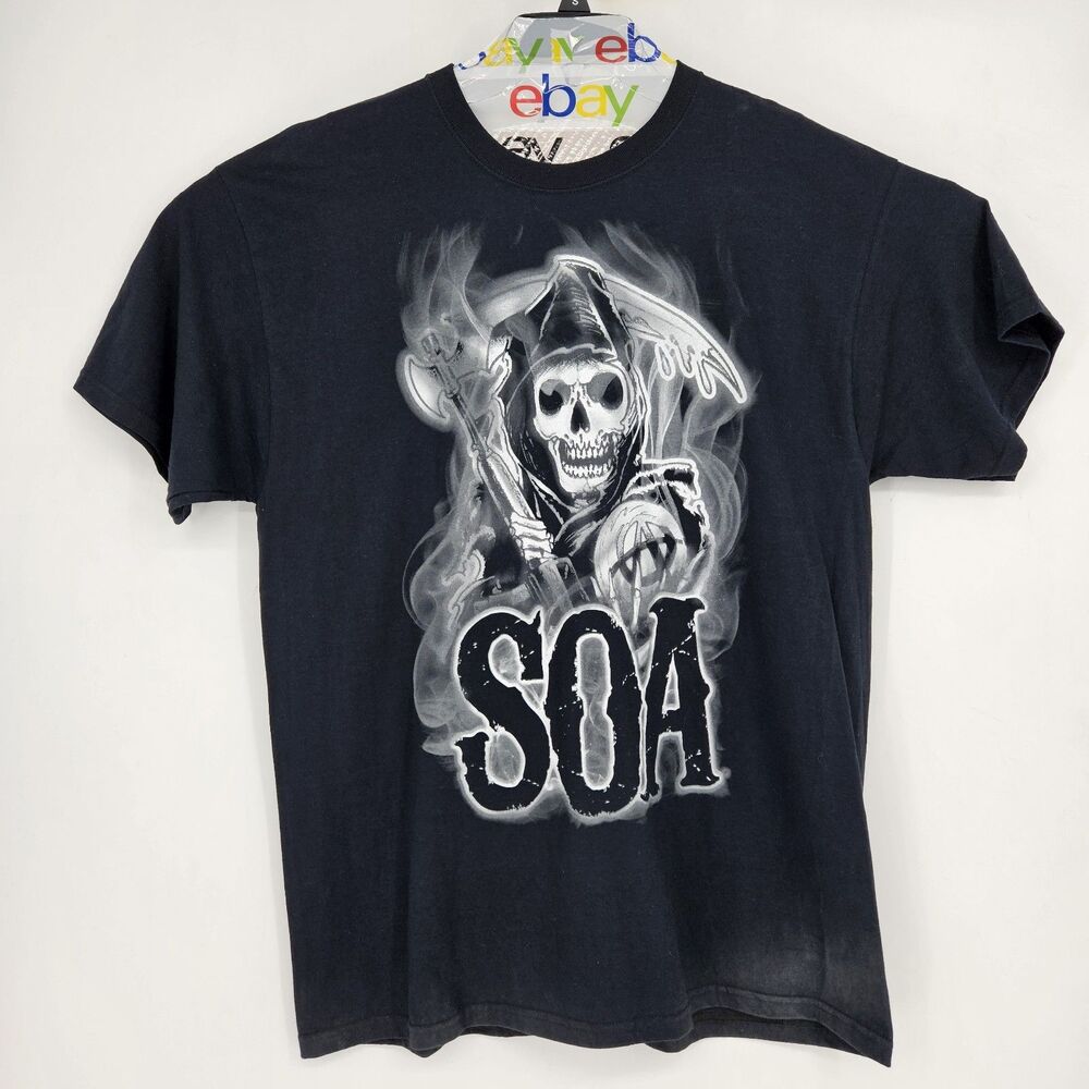 Sons Of Anarchy Shirt Mens XL Black Men Of Mayhem Motorcycle Club SOA‎ Tee